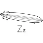 Z jest dla alfabetu Zeppelin nauka grafiki Przewodnik