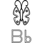 B ist für Schmetterling-Vektor-Bild