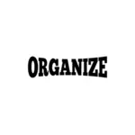 Schriftzug '' organisieren ''