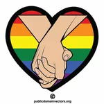 Mano nella mano bandiera LGBT