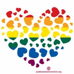 Coeur dans les couleurs LGBT