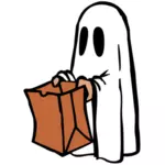 Ghost mit braune Tasche Vektor-Bild