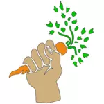 Hand halten Karotten-Vektor-Bild