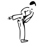 Karate siluet vektör