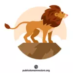 Lejon på toppen av berget