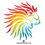 Silhouette colorée d’un lion