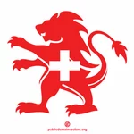 Silueta de león de bandera suiza
