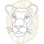 本ベクター画像を着色のライオンの頭