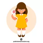 Маленькая девочка с конфетой