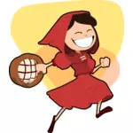 Clipart vectoriels de happy little Red Riding Hood