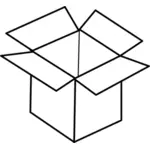 Immagine di arte vettoriale linea della scatola di cartone aperta