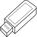 صورة متجه خط متجه لمفتاح USB