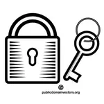 A lock and a key vector graphics