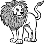 Line art lion vector illustration