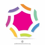 Konsep logo perusahaan yang penuh warna