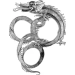 Gráficos vectoriales de marco estilo dragón asiático
