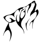 Tribal wolf tattoo vector image