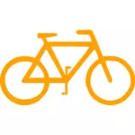 辆黄色的自行车轮廓矢量图像