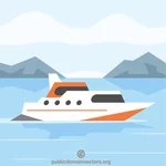 Eine Yacht auf See