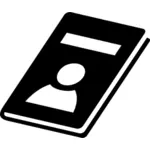 Vector image of addressbook black and white pictogram