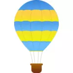 Yatay yeşil ve mavi çizgili sıcak hava balonu vektör çizim