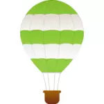 Vågräta gröna och vita ränder varm luft ballong vektor ClipArt