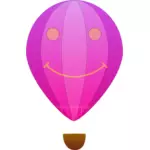 Roze verticale strepen hete lucht ballon vector illustraties