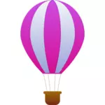 Vertikala rosa och grå ränder varm luft ballong vektorbild