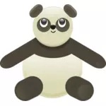 Vector image of toy black and grey panda
