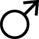 Image vectorielle du symbole mâle noir et blanc