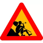 Vektor-Illustration des Menschen, die Ruhe am Bau Website Verkehrszeichen