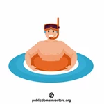 Omul cu tub de snorkeling