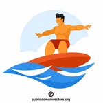 Mann auf dem Surfbrett