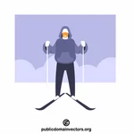 Man skiing
