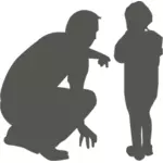 Bir çocuk için konuşan bir adam çizim vektör