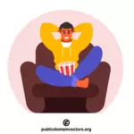 Mann med popcorn
