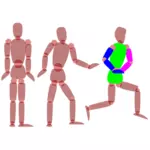 Human figures exercising