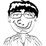 Caricatura di un uomo con gli occhiali