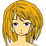 Blondi manga tyttö vektori kuva