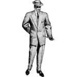 Hombre con sombrero y bastón vector de la imagen
