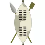 Zulu Krieger Ausrüstung Vektorgrafik