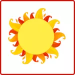 Fiery Sun icon vector graphics