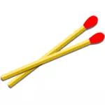 Two wooden matches vector clip art