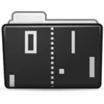 Vector clip art of black and grey folder icon