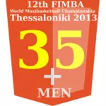 35 + FIMBA चैम्पियनशिप लोगो विचार वेक्टर ग्राफिक्स