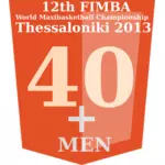 40 + FIMBA चैम्पियनशिप लोगो विचार वेक्टर छवि