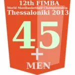 45 + FIMBA championship logo idé vektor ClipArt