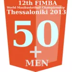 50 + FIMBA championship logo idé vektorbild
