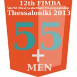 55 + FIMBA championship logo idé vektor illustration