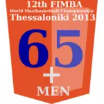 65 + FIMBA 챔피언십 로고 아이디어 벡터 그래픽